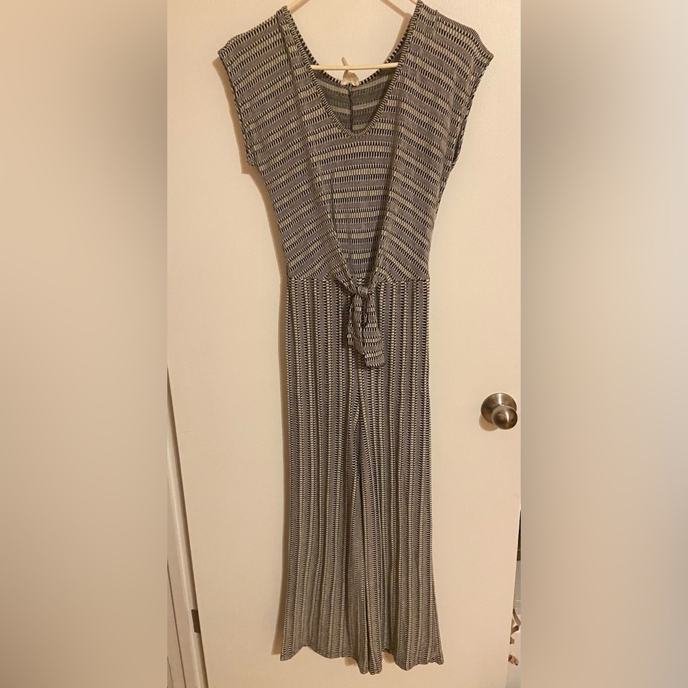 Women’s Caution To The Wind Black & White Patterned Jumpsuit Romper, Size Small